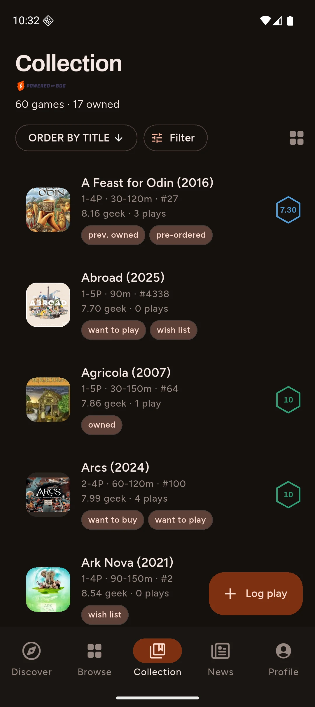Pocket BGG screenshot